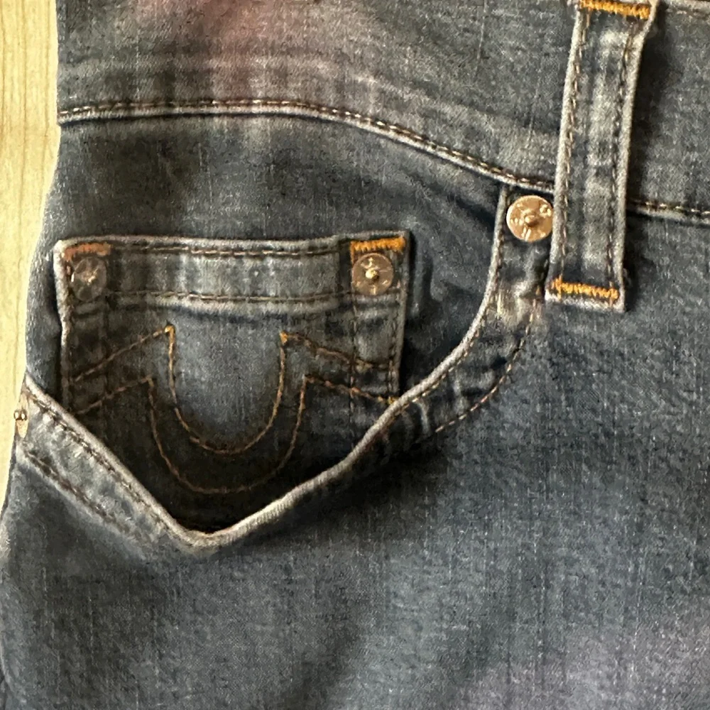 True Religion Ricky Mens Jeans 34x32 Blue Relaxed Straight Cut Pants